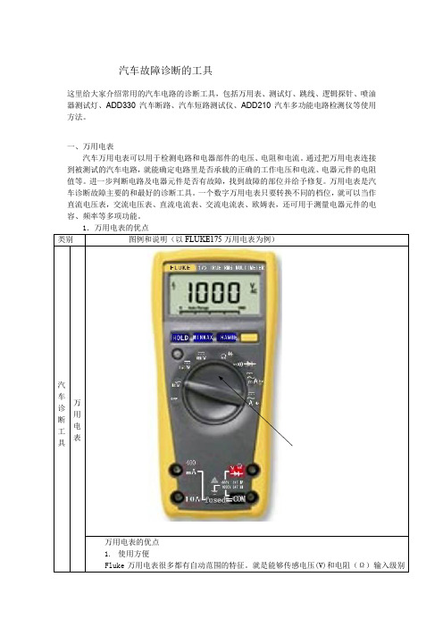 汽车故障诊断的工具