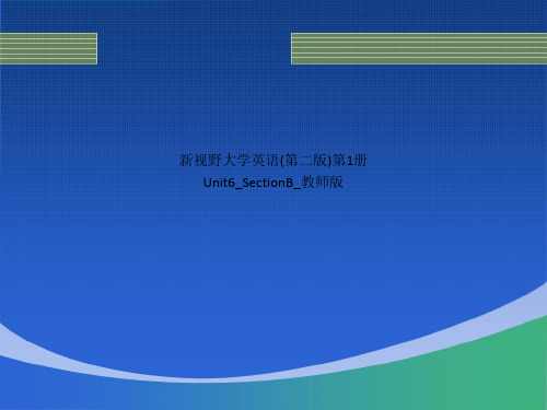 新视野大学英语(第二版)第1册Unit6_SectionB_教师版