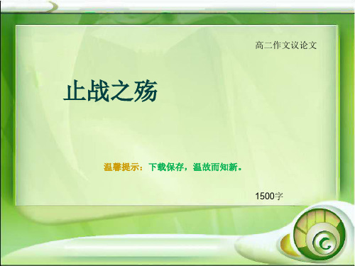 高二作文议论文《止战之殇》1500字