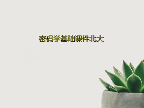 密码学基础课件北大共80页