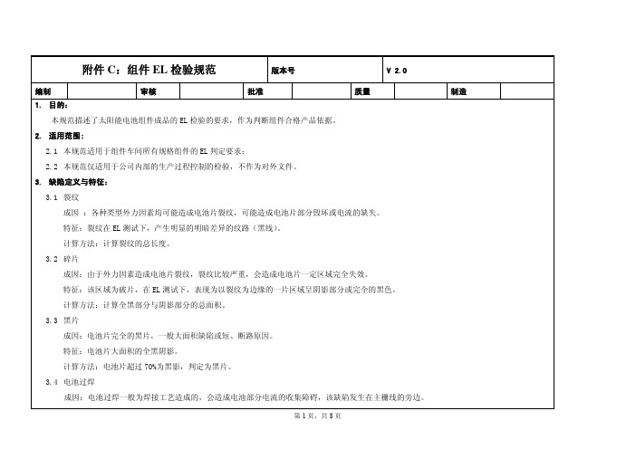 光伏行业EL具体判定标准