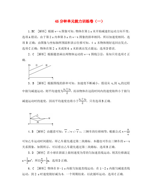 2020年新课标高考物理一轮复习测评详答 新人教版