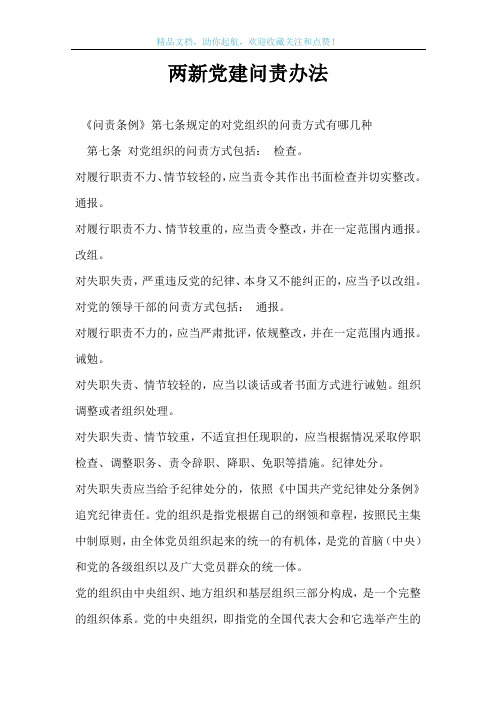 两新党建问责办法