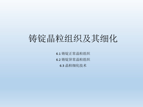 铸锭晶粒组织及其细化