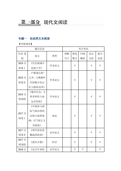 2019高考语文二轮培优全国通用版文档：专题一 论述类文本阅读 技法提分点1 Word版含答案