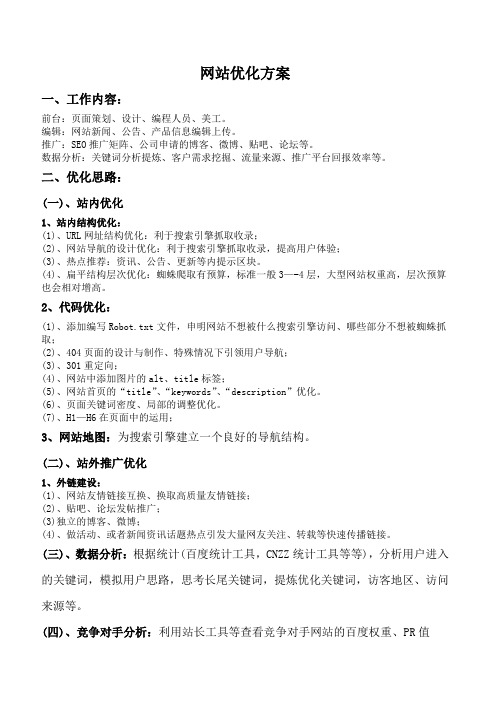 SEO网站优化方案及思路技巧