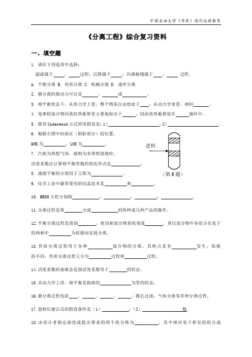 华东理工分离工程综合复习资料