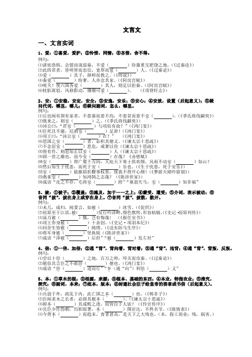 09届高考语文复习——文言文
