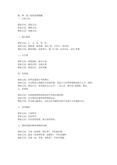 儒道佛思想精髓