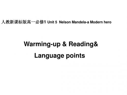 人教新课标版高一必修1 Unit 5 Nalson Mandela-warming-up&Reading&language points课件