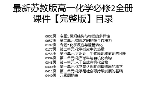 最新苏教版高一化学必修2全册课件【完整版】