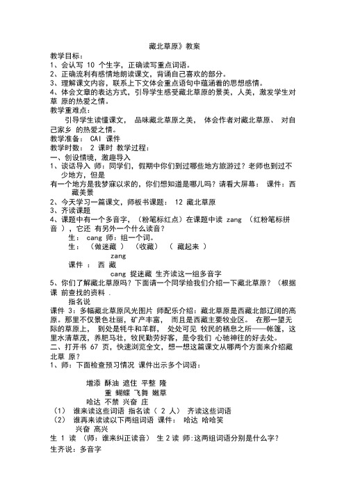 《藏北草原》教案