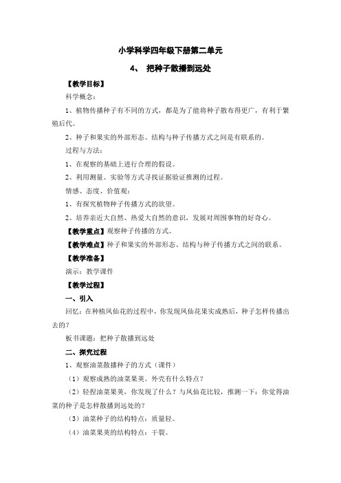 《把种子散播到远处》教学设计