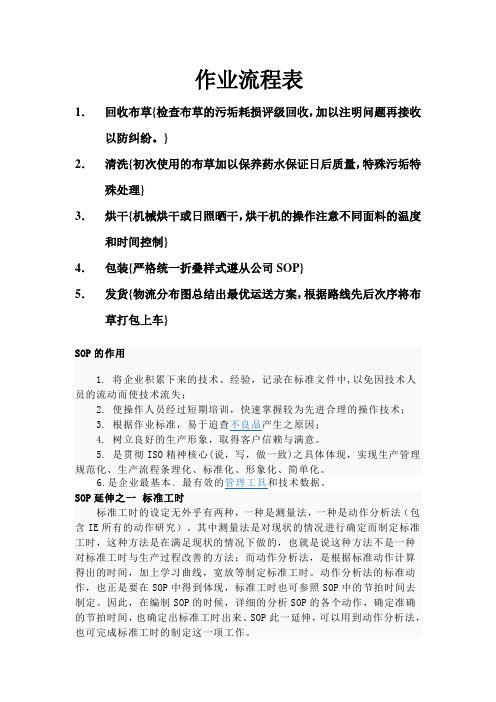 作业流程表