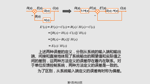 线性系统的稳态误差PPT课件