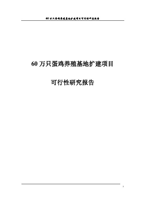 60万只蛋鸡养殖基地扩建项目可行性研究报告