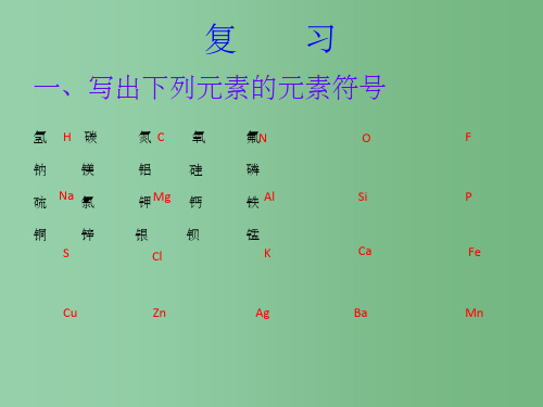 八年级科学上册 第6章 第4节 化学式 华东师大版