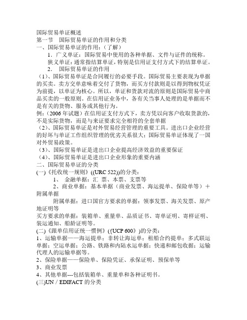 国际贸易单证概述