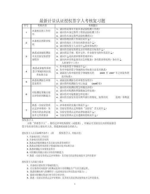 授权签字人考试题--最新版