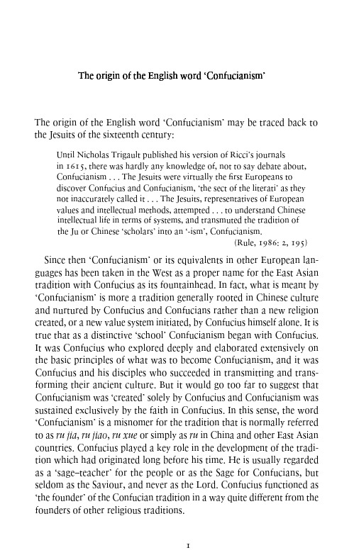 The Origin of ‘Confucianism’ and ru