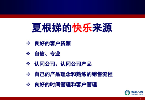 MDRT 夏根娣的课件090303