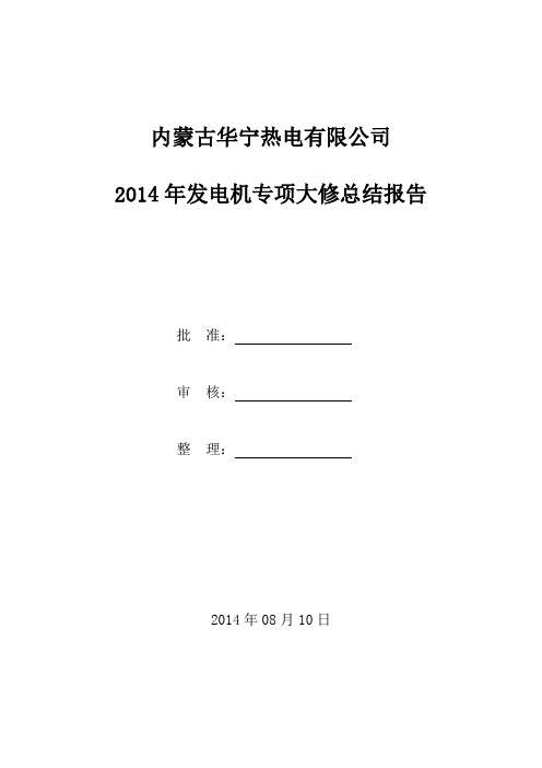 发电机专项大修总结报告..