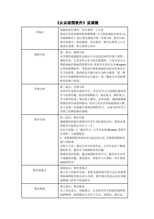 说课稿(认识画图软件)