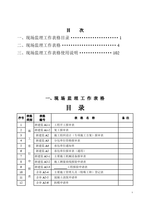 工程资料报验全套表格(附填写说明)