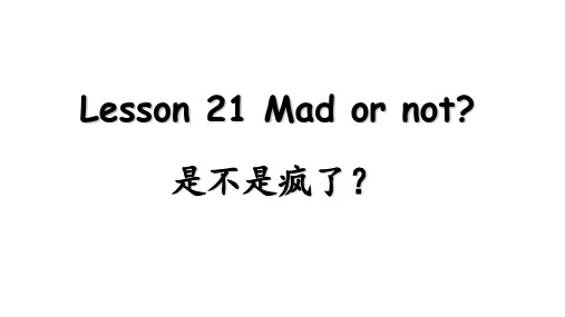 Lesson 21 Mad or not是不是疯了 - 课文讲解