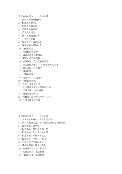 思想政治目录