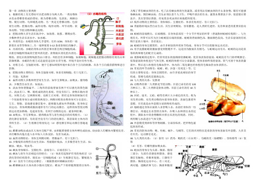 2019中考生物复习必背知识点 动物的主要类群知识点