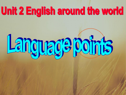 内蒙古准格尔旗世纪中学高一英语必修1课件：U2 Language points
