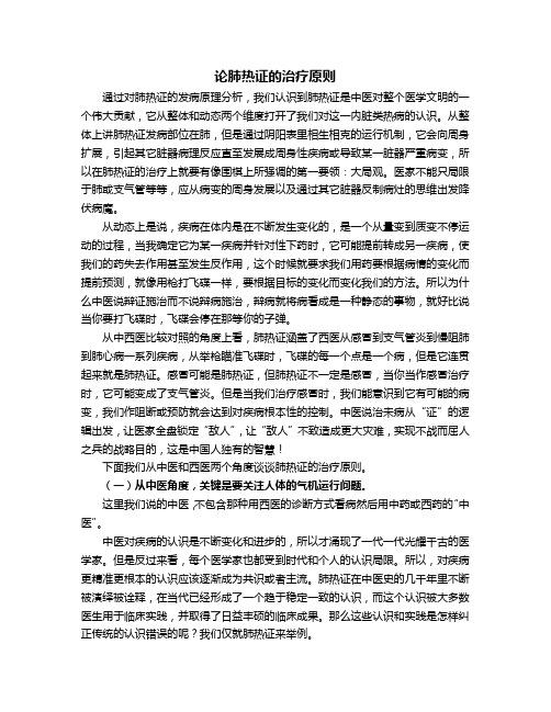 论肺热证的治疗原则