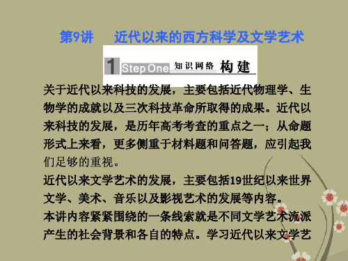 高三历史二轮复习课件近代以来的西方科学及文学艺术