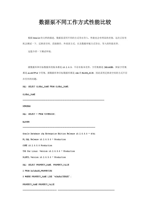 数据泵不同工作方式性能比较