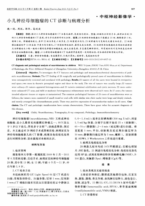 小儿神经母细胞瘤的CT诊断与病理分析