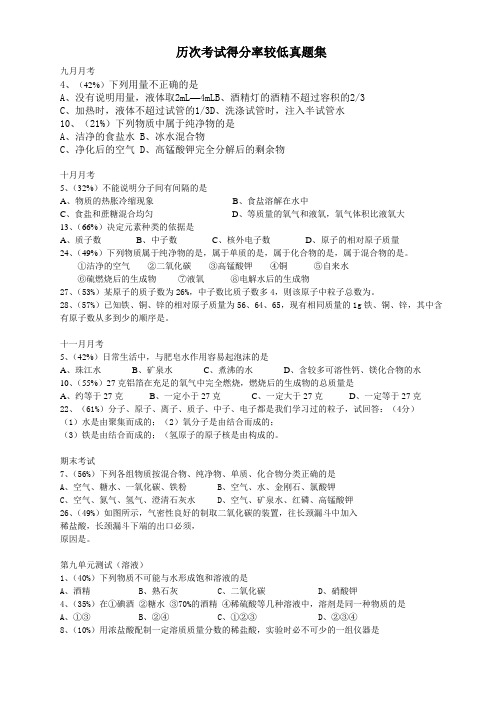 北京中考化学易错题集 