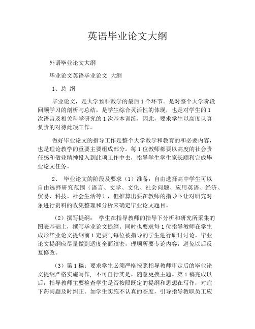 英语毕业论文大纲