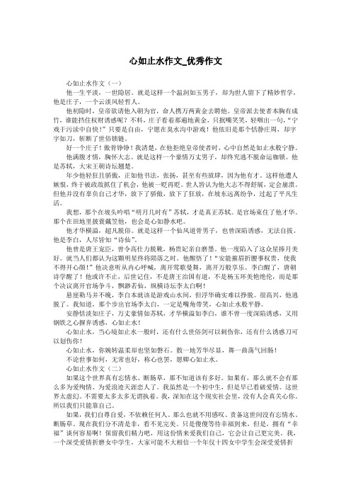 心如止水作文_优秀作文.doc