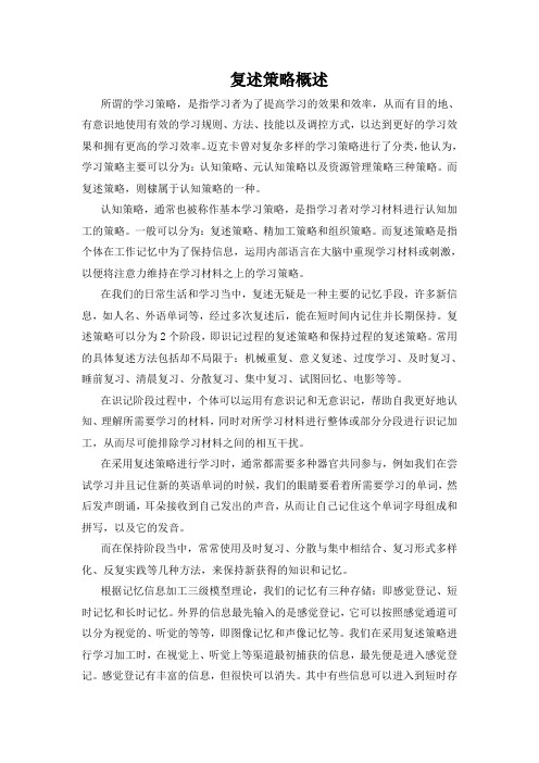 复述策略概述