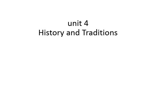 新人教版 book2 unit4 History and Traditions单元复习课(共25张PPT)