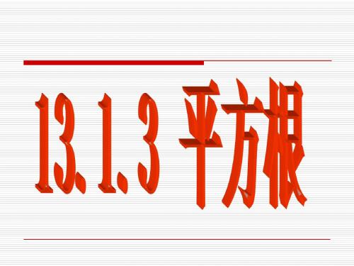 13.1 平方根(3)