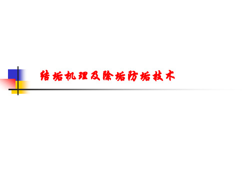 污水结垢机理及除垢防垢技术