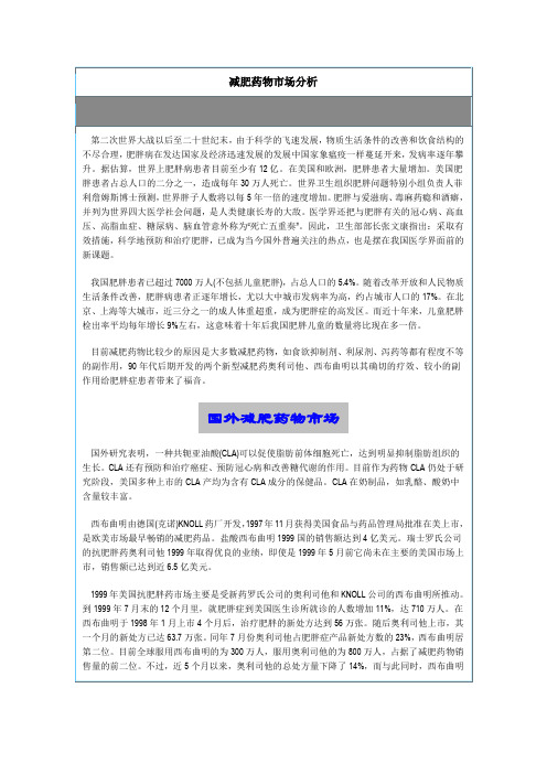 减肥药物市场分析