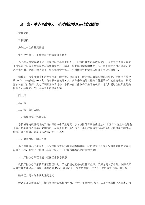 中小学生每天一小时校园体育活动自查报告[修改版]