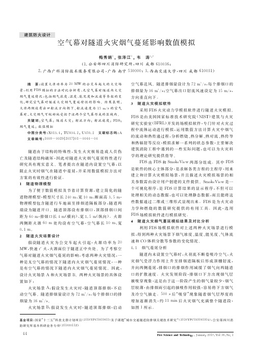 空气幕对隧道火灾烟气蔓延影响数值模拟