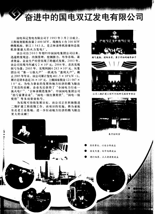 奋进中的国电双辽发电有限公司