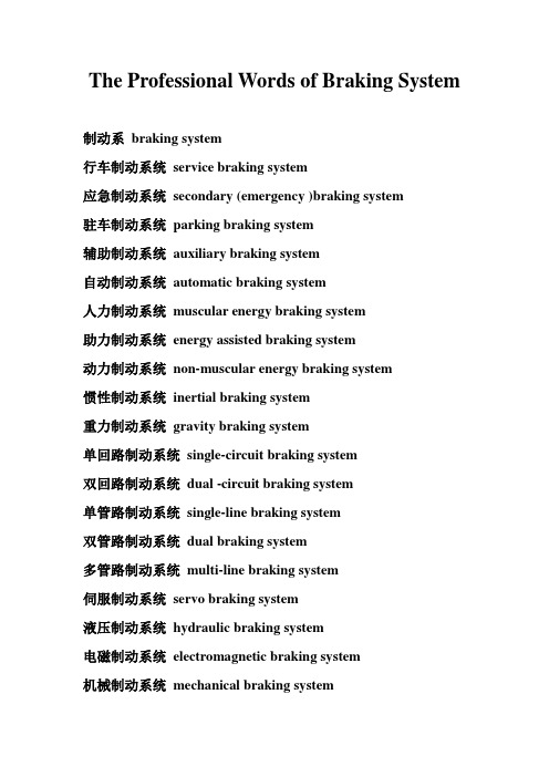 汽车英语_Braking System