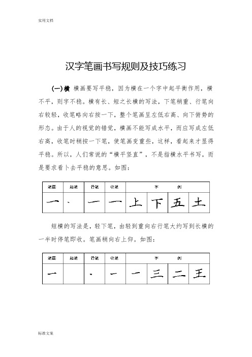 汉字笔画书写规则及技巧练习(28种基本笔画)