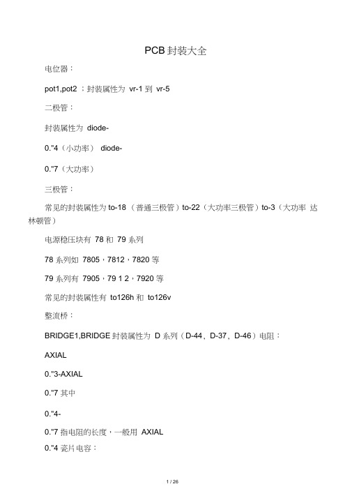 【经典】AD9.0PCB封装大全